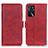 Custodia Portafoglio In Pelle Cover con Supporto M15L per Oppo A16 Rosso