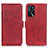 Custodia Portafoglio In Pelle Cover con Supporto M15L per Oppo A16s Rosso