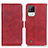 Custodia Portafoglio In Pelle Cover con Supporto M15L per Realme C20 Rosso