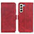 Custodia Portafoglio In Pelle Cover con Supporto M15L per Samsung Galaxy S21 5G Rosso