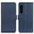 Custodia Portafoglio In Pelle Cover con Supporto M15L per Sony Xperia 1 IV Blu