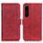 Custodia Portafoglio In Pelle Cover con Supporto M15L per Sony Xperia 1 IV Rosso