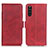 Custodia Portafoglio In Pelle Cover con Supporto M15L per Sony Xperia 10 III Lite Rosso