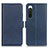 Custodia Portafoglio In Pelle Cover con Supporto M15L per Sony Xperia 10 IV Blu