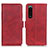 Custodia Portafoglio In Pelle Cover con Supporto M15L per Sony Xperia 5 III SO-53B Rosso