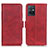 Custodia Portafoglio In Pelle Cover con Supporto M15L per Vivo iQOO Z6 5G Rosso
