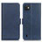 Custodia Portafoglio In Pelle Cover con Supporto M15L per Wiko Y82 Blu