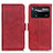 Custodia Portafoglio In Pelle Cover con Supporto M15L per Xiaomi Poco X4 Pro 5G Rosso