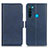 Custodia Portafoglio In Pelle Cover con Supporto M15L per Xiaomi Redmi Note 8 (2021) Blu