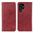 Custodia Portafoglio In Pelle Cover con Supporto M17L per Samsung Galaxy S21 Ultra 5G Rosso