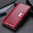 Custodia Portafoglio In Pelle Cover con Supporto M27L per Samsung Galaxy S23 Plus 5G Rosso