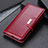 Custodia Portafoglio In Pelle Cover con Supporto ML13 per Huawei Honor 50 Lite Rosso