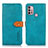 Custodia Portafoglio In Pelle Cover con Supporto N01P per Motorola Moto G20 Ciano
