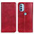 Custodia Portafoglio In Pelle Cover con Supporto N01P per Motorola Moto G31 Rosso