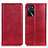 Custodia Portafoglio In Pelle Cover con Supporto N01P per Oppo A16s Rosso