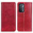 Custodia Portafoglio In Pelle Cover con Supporto N01P per Oppo A54 5G Rosso