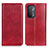 Custodia Portafoglio In Pelle Cover con Supporto N01P per Oppo A74 5G Rosso