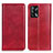 Custodia Portafoglio In Pelle Cover con Supporto N01P per Oppo F19 Rosso