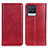 Custodia Portafoglio In Pelle Cover con Supporto N01P per Realme 8 4G Rosso