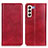 Custodia Portafoglio In Pelle Cover con Supporto N01P per Samsung Galaxy S22 5G Rosso