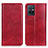 Custodia Portafoglio In Pelle Cover con Supporto N01P per Vivo Y55s 5G Rosso