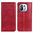 Custodia Portafoglio In Pelle Cover con Supporto N01P per Xiaomi Mi 11 Pro 5G Rosso