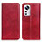 Custodia Portafoglio In Pelle Cover con Supporto N01P per Xiaomi Mi 12 5G Rosso