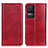 Custodia Portafoglio In Pelle Cover con Supporto N01P per Xiaomi Redmi K50 5G Rosso