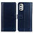 Custodia Portafoglio In Pelle Cover con Supporto N02P per Motorola Moto E32s Blu