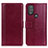 Custodia Portafoglio In Pelle Cover con Supporto N02P per Motorola Moto G Play (2023) Rosso