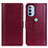 Custodia Portafoglio In Pelle Cover con Supporto N02P per Motorola Moto G31 Rosso