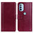 Custodia Portafoglio In Pelle Cover con Supporto N02P per Motorola Moto G41 Rosso
