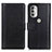 Custodia Portafoglio In Pelle Cover con Supporto N02P per Motorola Moto G51 5G Nero