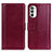 Custodia Portafoglio In Pelle Cover con Supporto N02P per Motorola Moto G71s 5G Rosso