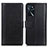 Custodia Portafoglio In Pelle Cover con Supporto N02P per Oppo A16s Nero