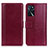 Custodia Portafoglio In Pelle Cover con Supporto N02P per Oppo A16s Rosso