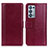 Custodia Portafoglio In Pelle Cover con Supporto N02P per Oppo Reno6 Pro 5G Rosso