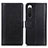 Custodia Portafoglio In Pelle Cover con Supporto N02P per Sony Xperia 10 IV SO-52C Nero