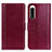 Custodia Portafoglio In Pelle Cover con Supporto N02P per Sony Xperia 5 IV Rosso