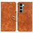 Custodia Portafoglio In Pelle Cover con Supporto N03P per Motorola Moto Edge S30 5G Marrone