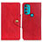 Custodia Portafoglio In Pelle Cover con Supporto N03P per Motorola Moto G71 5G Rosso