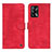 Custodia Portafoglio In Pelle Cover con Supporto N03P per Oppo F19 Rosso