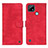 Custodia Portafoglio In Pelle Cover con Supporto N03P per Realme C21 Rosso