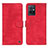 Custodia Portafoglio In Pelle Cover con Supporto N03P per Vivo T1 5G India Rosso