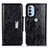 Custodia Portafoglio In Pelle Cover con Supporto N04P per Motorola Moto G31 Nero