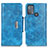 Custodia Portafoglio In Pelle Cover con Supporto N04P per Motorola Moto G50 Cielo Blu