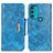 Custodia Portafoglio In Pelle Cover con Supporto N04P per Motorola Moto G71 5G Cielo Blu