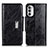 Custodia Portafoglio In Pelle Cover con Supporto N04P per Motorola Moto G71s 5G Nero