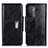 Custodia Portafoglio In Pelle Cover con Supporto N04P per Oppo A54 5G Nero