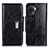 Custodia Portafoglio In Pelle Cover con Supporto N04P per Oppo A94 4G Nero